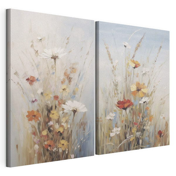 Painting of flowers in a field