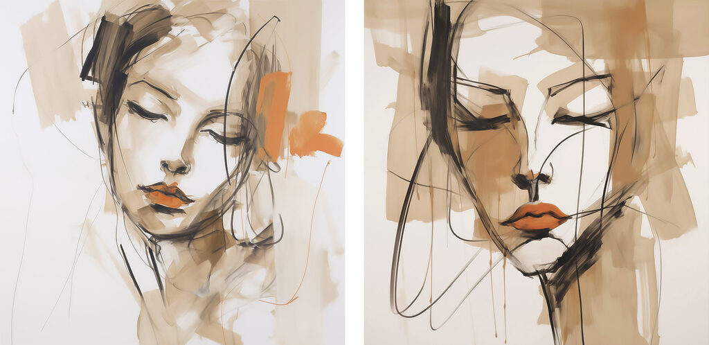 Painting of a woman's face