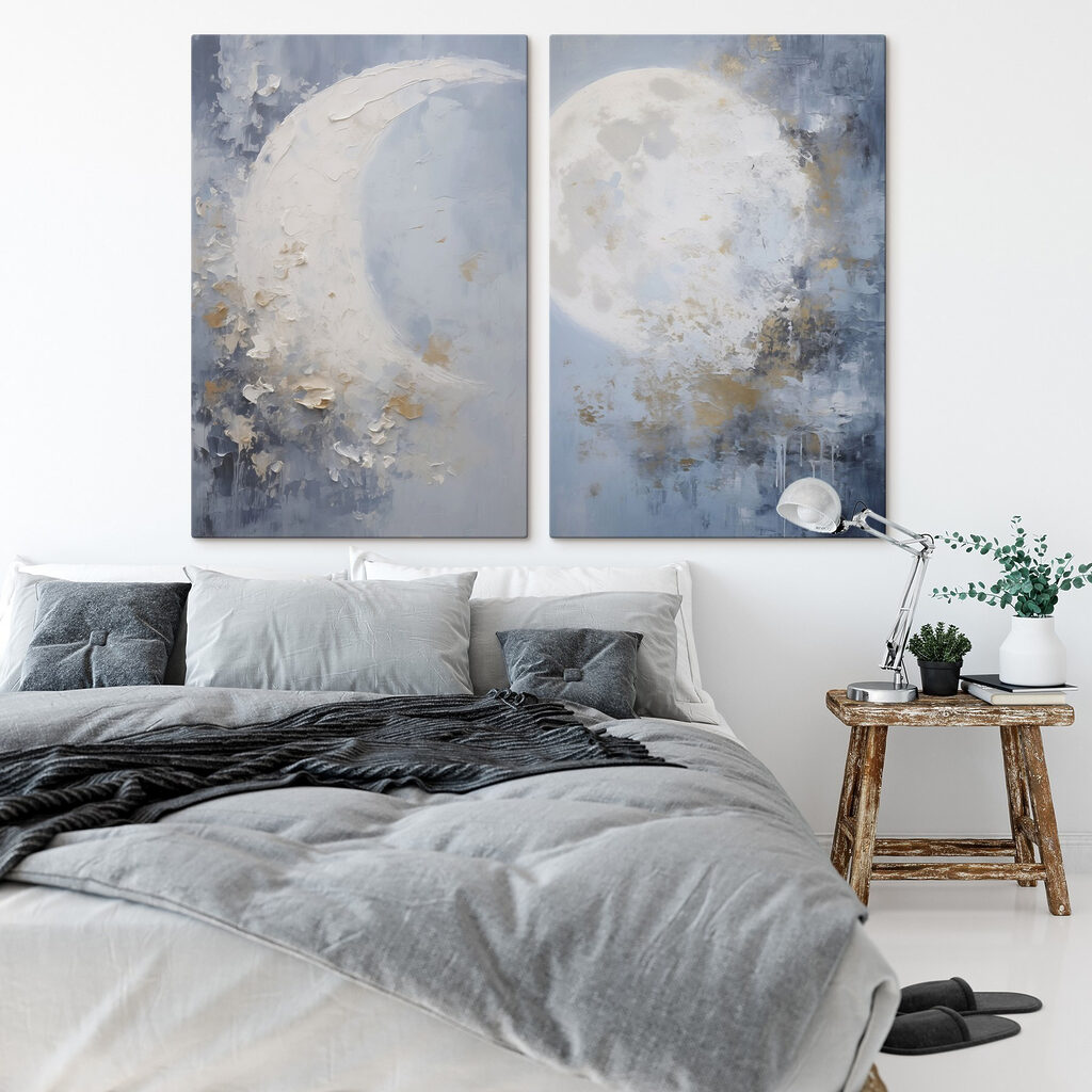 Painting of a moon and a tree