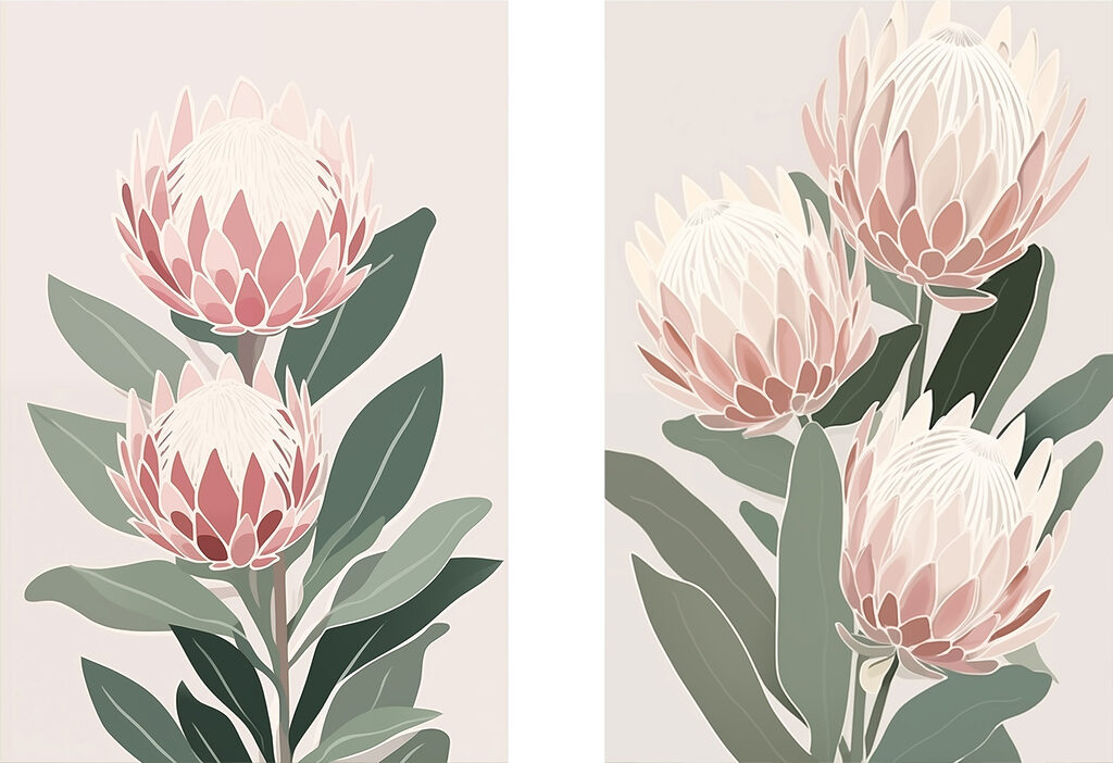 Delicate blooms in soft pastel hues