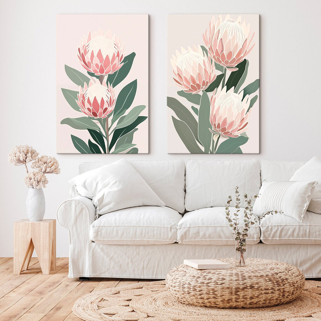 Delicate blooms in soft pastel hues