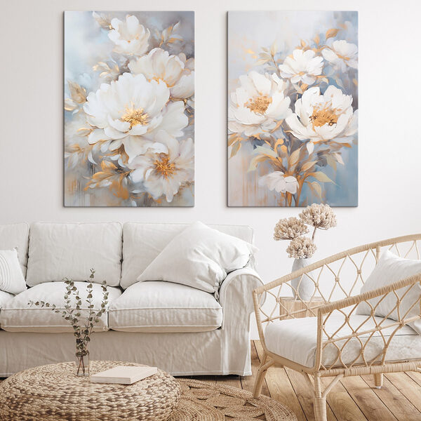 Painting of white flowers