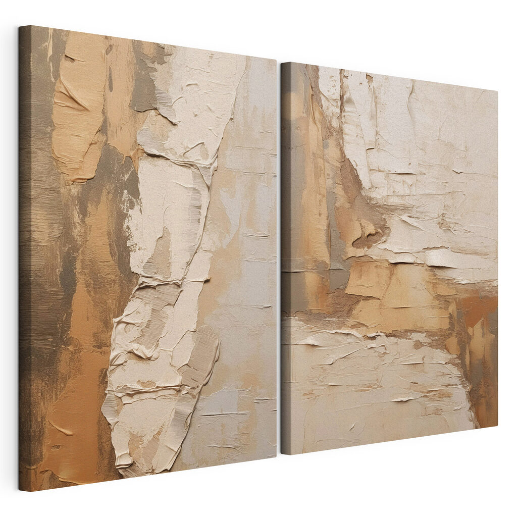 Textured layers in warm hues