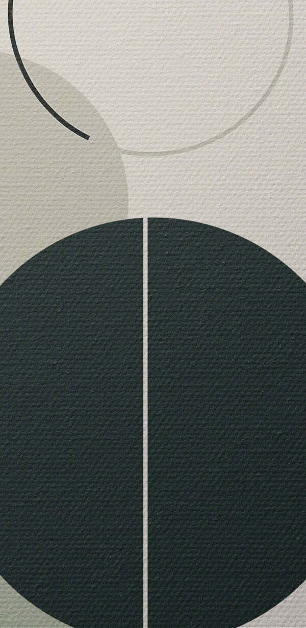 Couple of art pieces of circles and lines