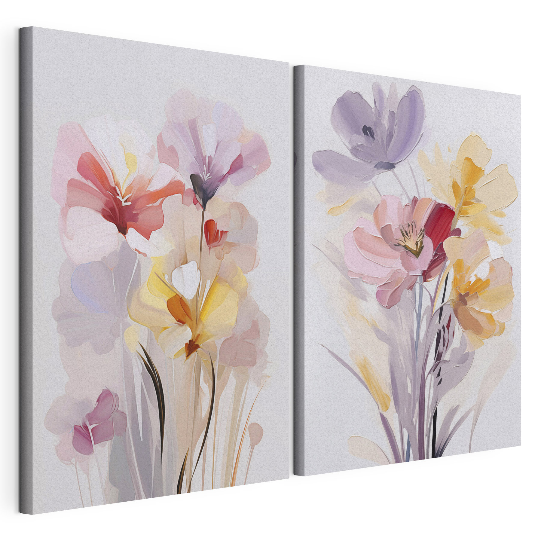 Painting of flowers on a white background