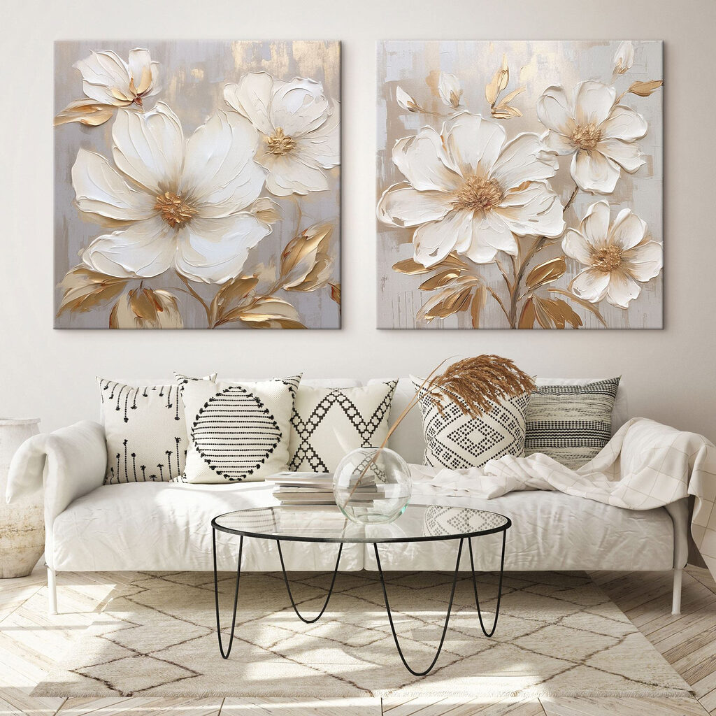 Blooming flowers in soft tones