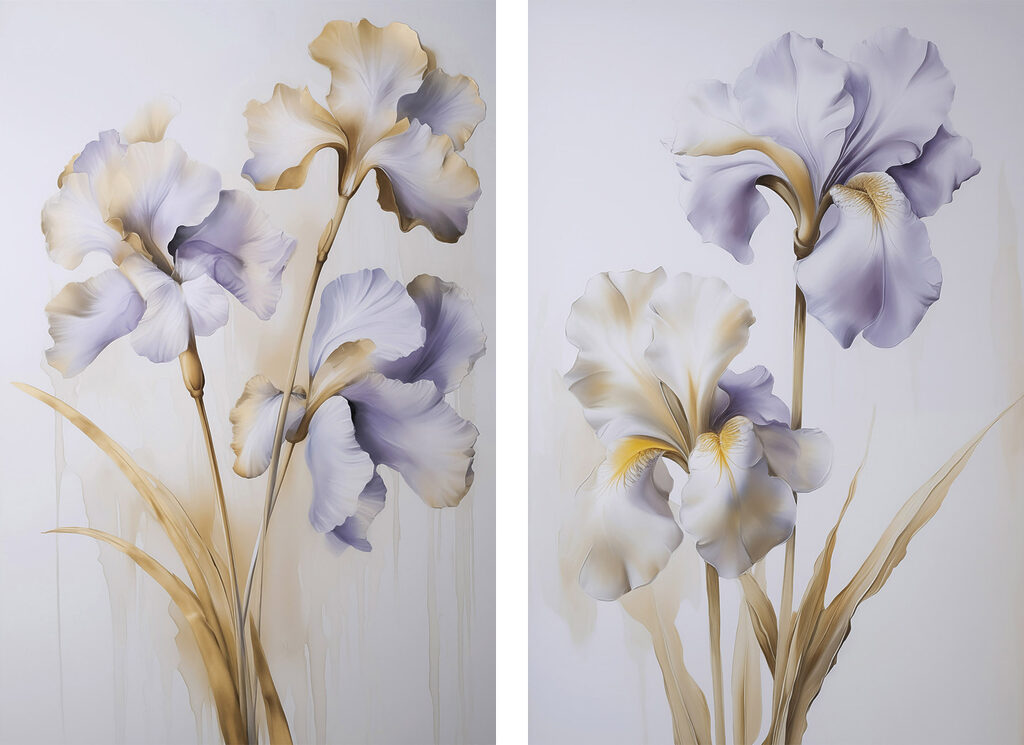 Painting of flowers on a wall