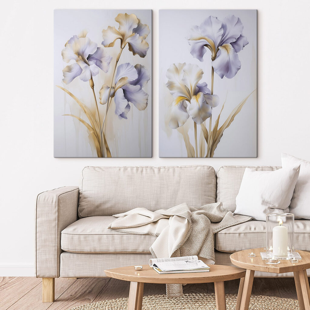 Painting of flowers on a wall