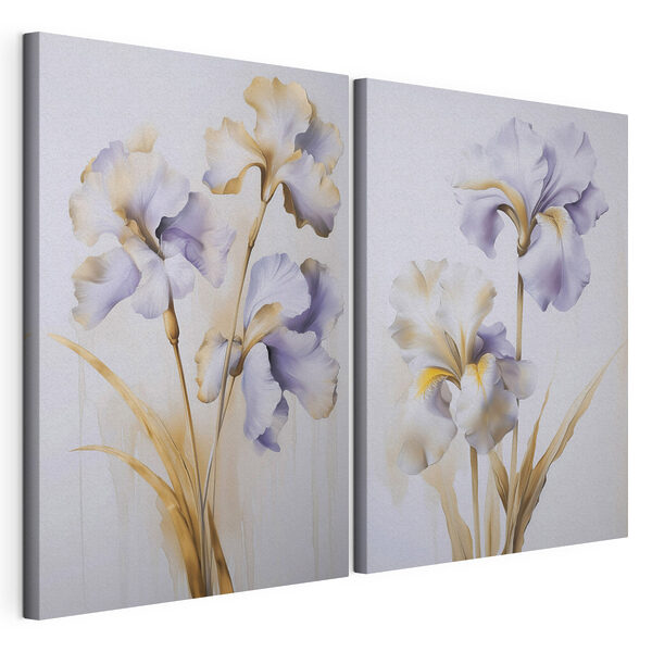 Modularer Leinwanddruck Blumenmalerei an einer Wand
