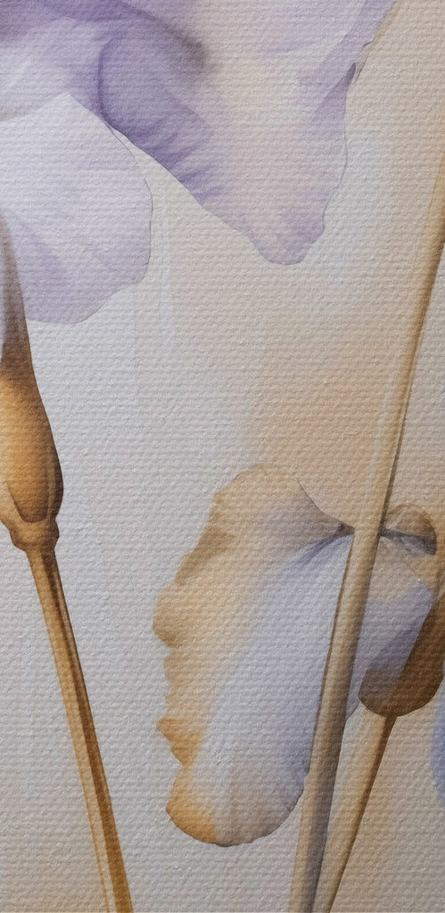 Painting of flowers on a wall