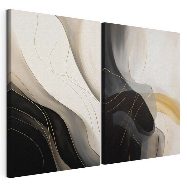 Modularer Leinwanddruck Schwarz-Weiß-Kunstwerke