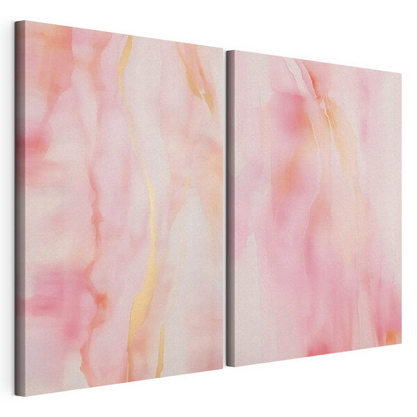 Modularer Leinwanddruck Abstrakte Kunstausstellung mit rosa Flüssigkeiten
