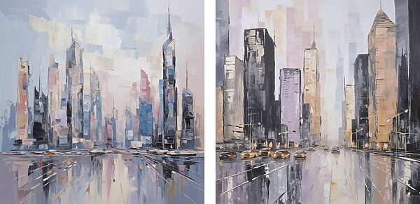 Painting of a city