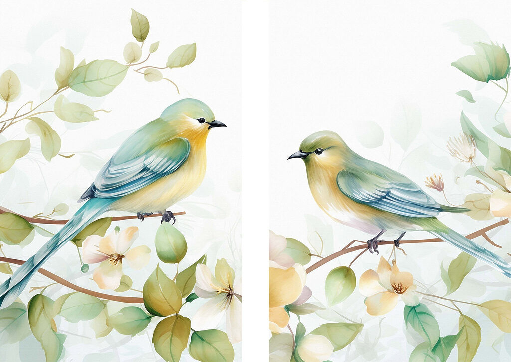 Two birds on a branch