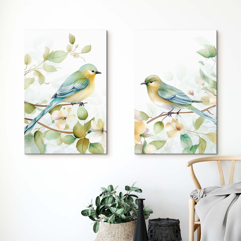 Two birds on a branch