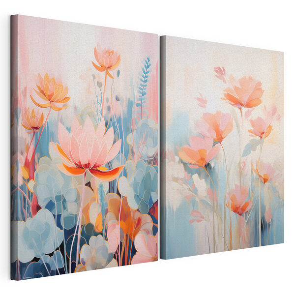 Modularer Leinwanddruck Gemälde von Blumen und Pflanzen