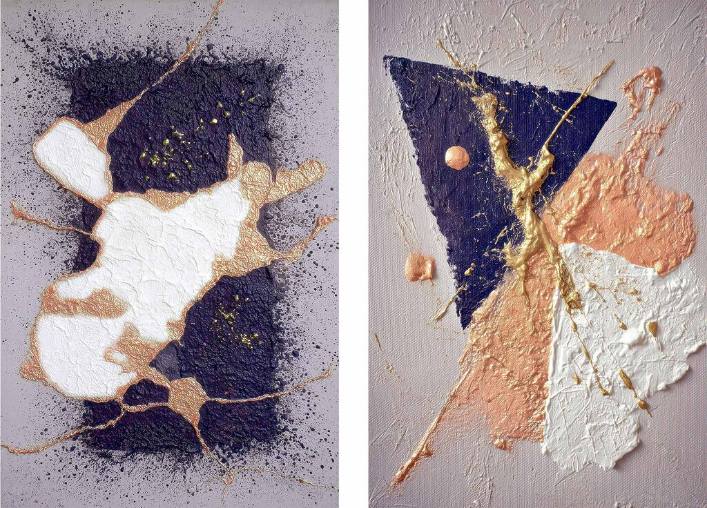 Abstract forms in contrasting colors