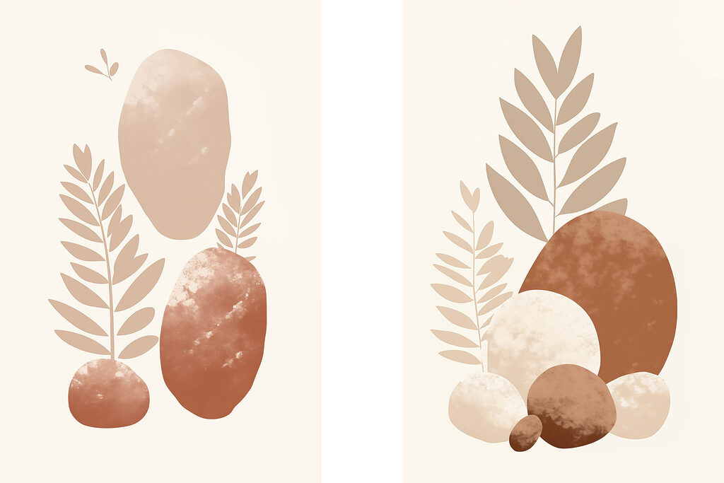 Natural shapes and earthy tones unite