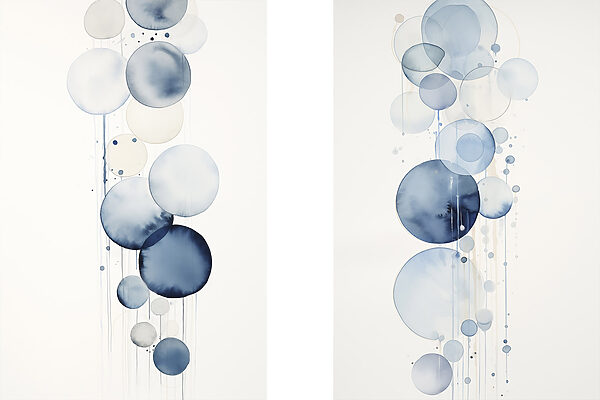 Painting of circles and drips