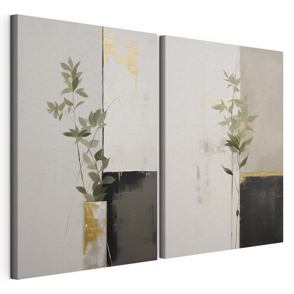 Modularer Leinwanddruck Gemälde einer Pflanze in einer Vase