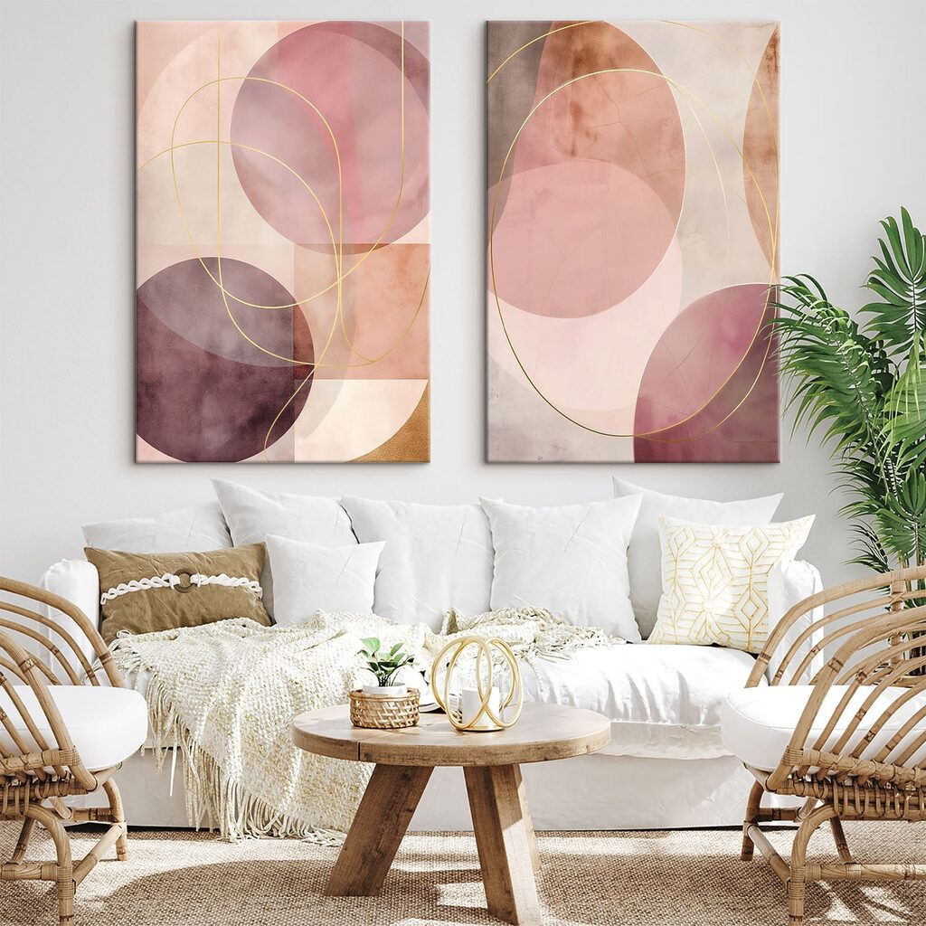 Geometric shapes in warm hues