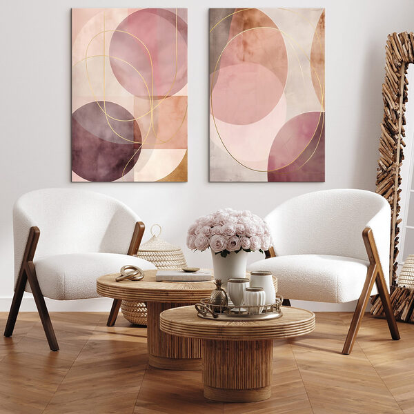 Geometric shapes in warm hues