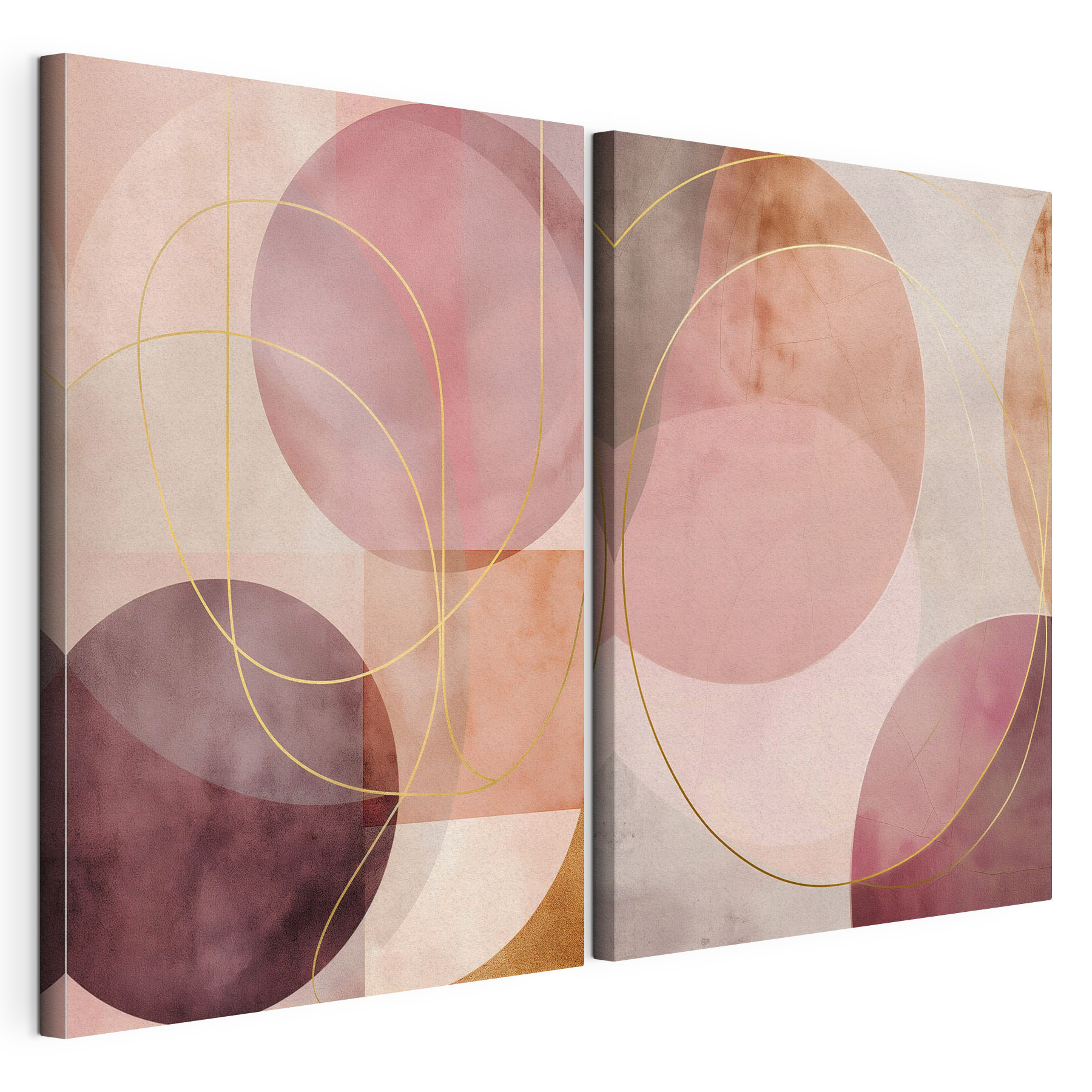 Geometric shapes in warm hues
