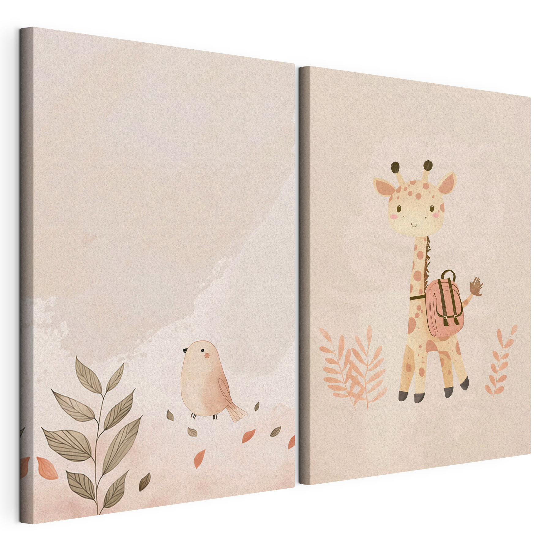 Giraffe and bird