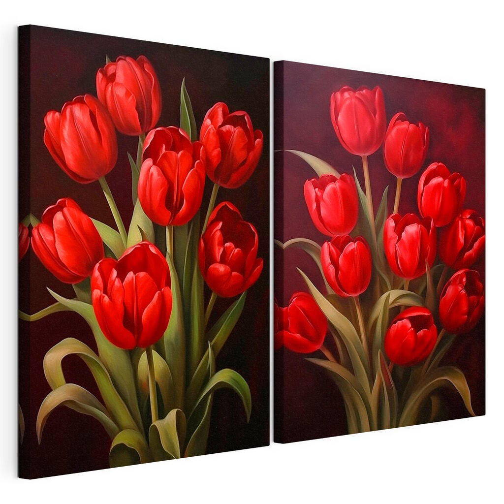 Captivating red tulips in bloom