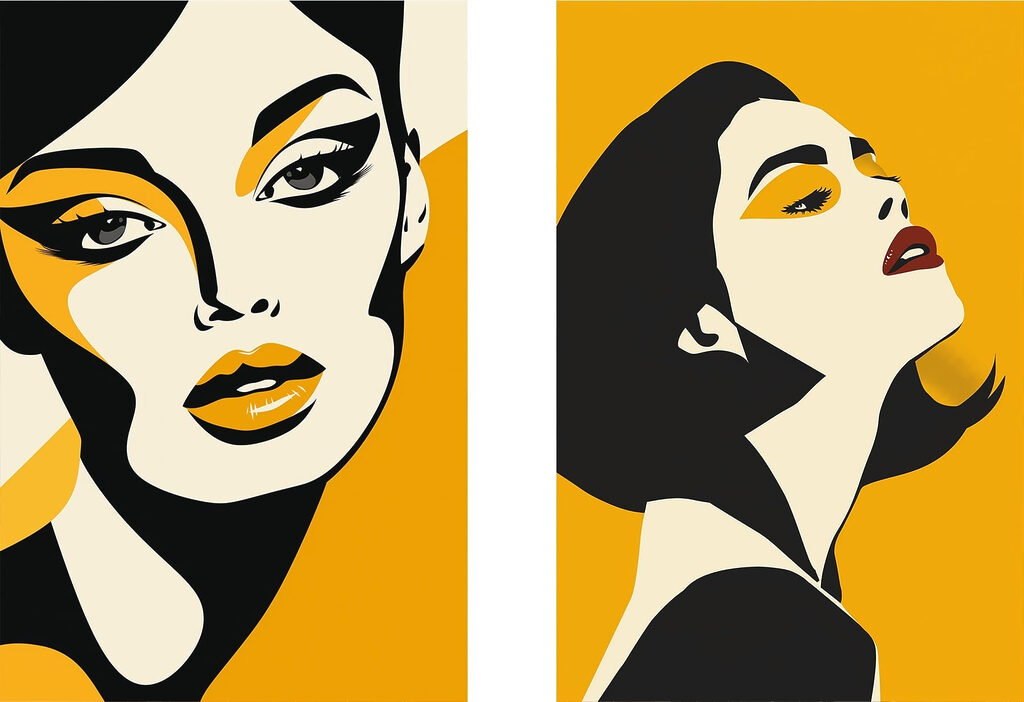 Woman with yellow makeup