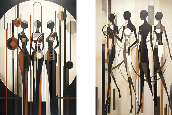 Couple of paintings of women