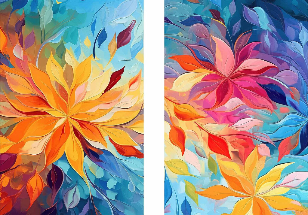 Two images of flowers
