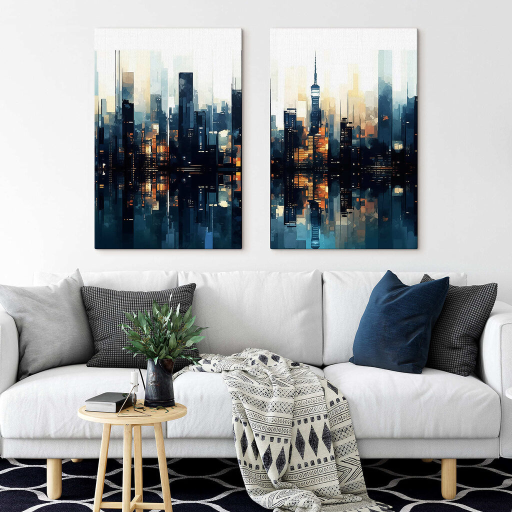 City skyline with a reflection of the water
