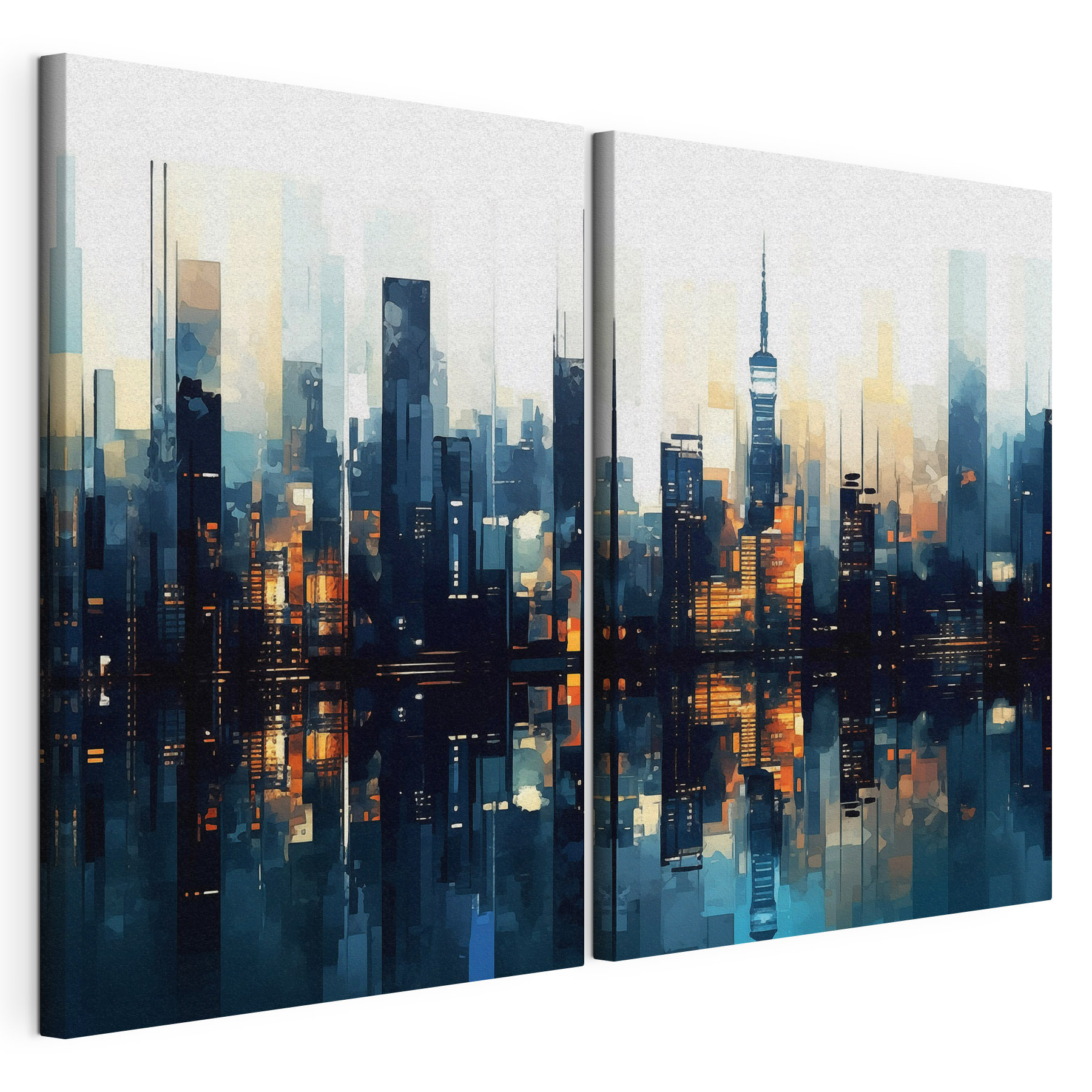 City skyline with a reflection of the water