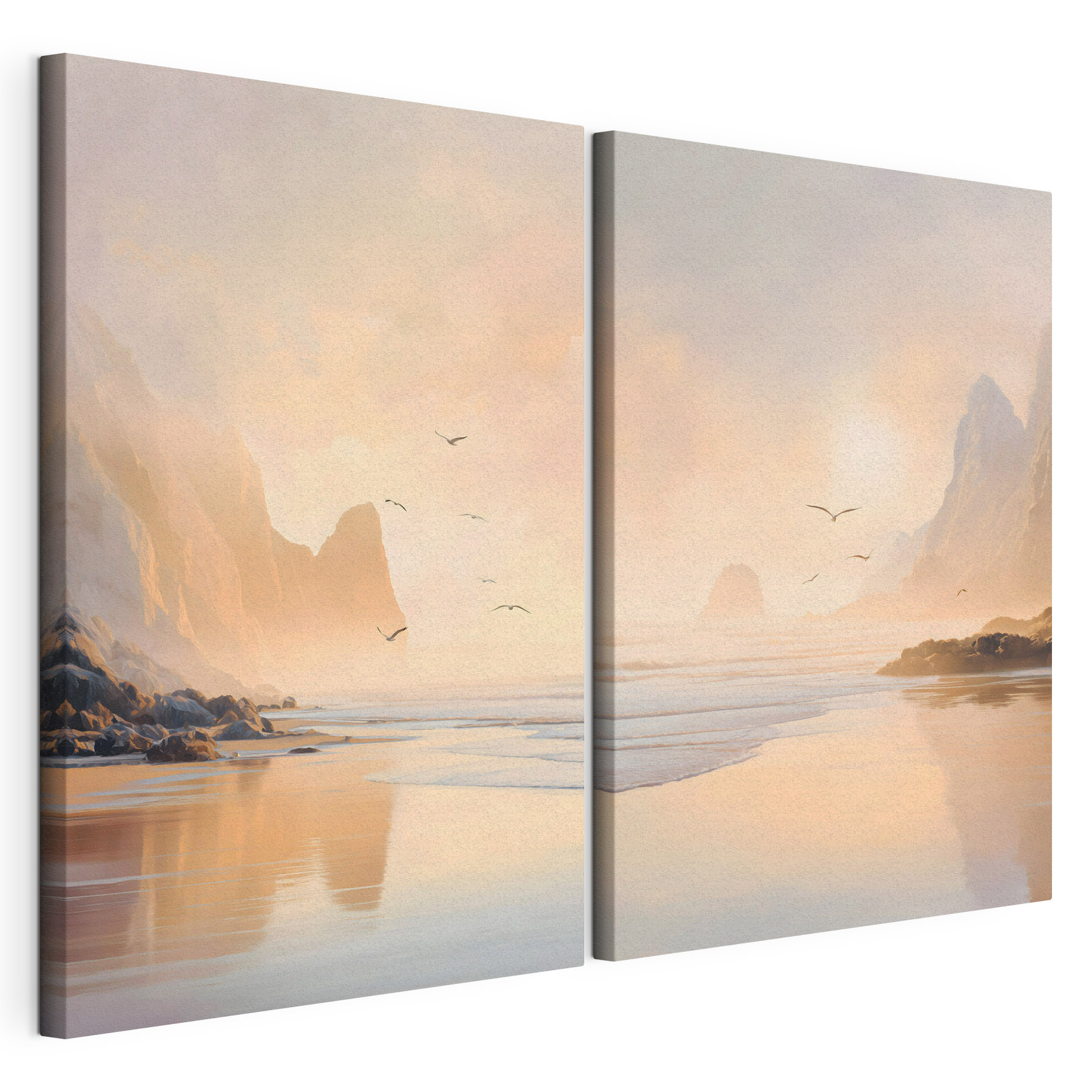 Beach with mountains and a body of water