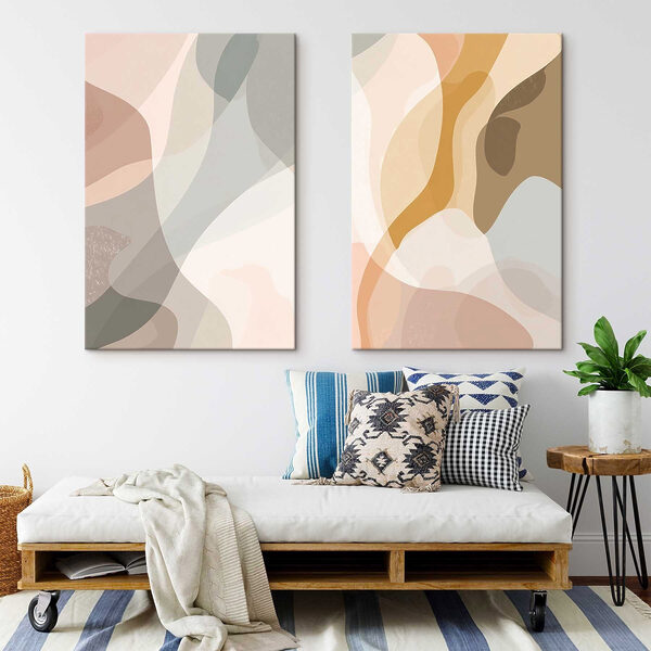 Fluid shapes in soft color palette
