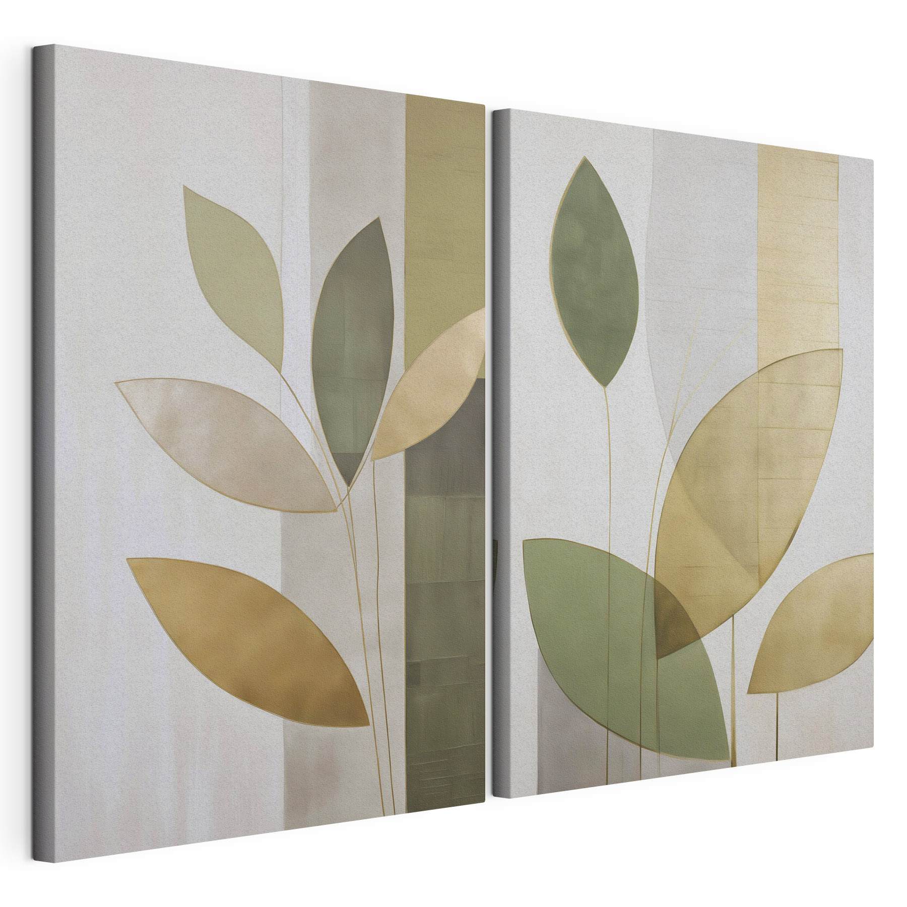 Collage of a painting of leaves