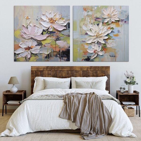 - Elegant blooms in soft pastel hues