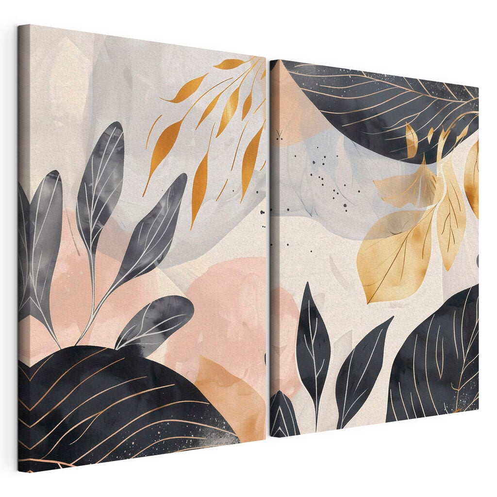 - Elegant leaves in soft hues