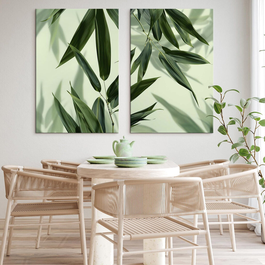 Lush green leaves against soft backdrop