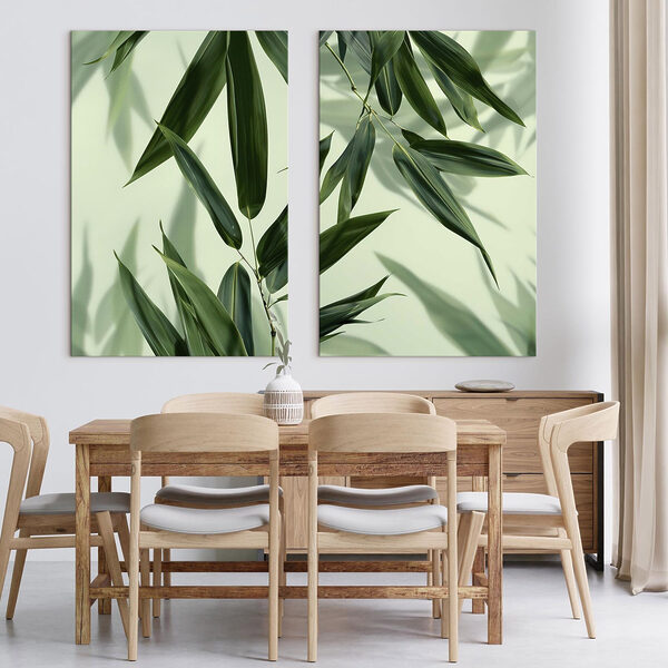Lush green leaves against soft backdrop