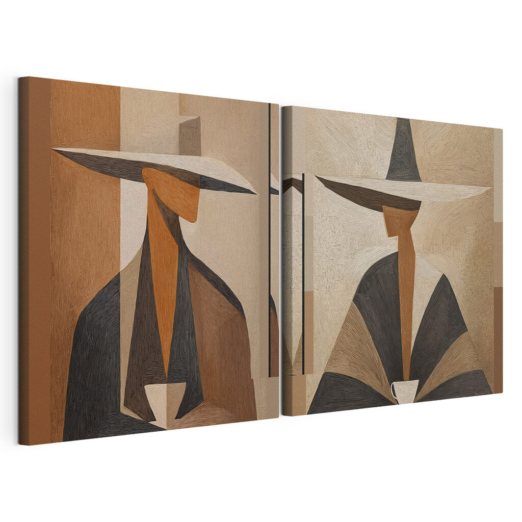 Collage of a woman in a hat