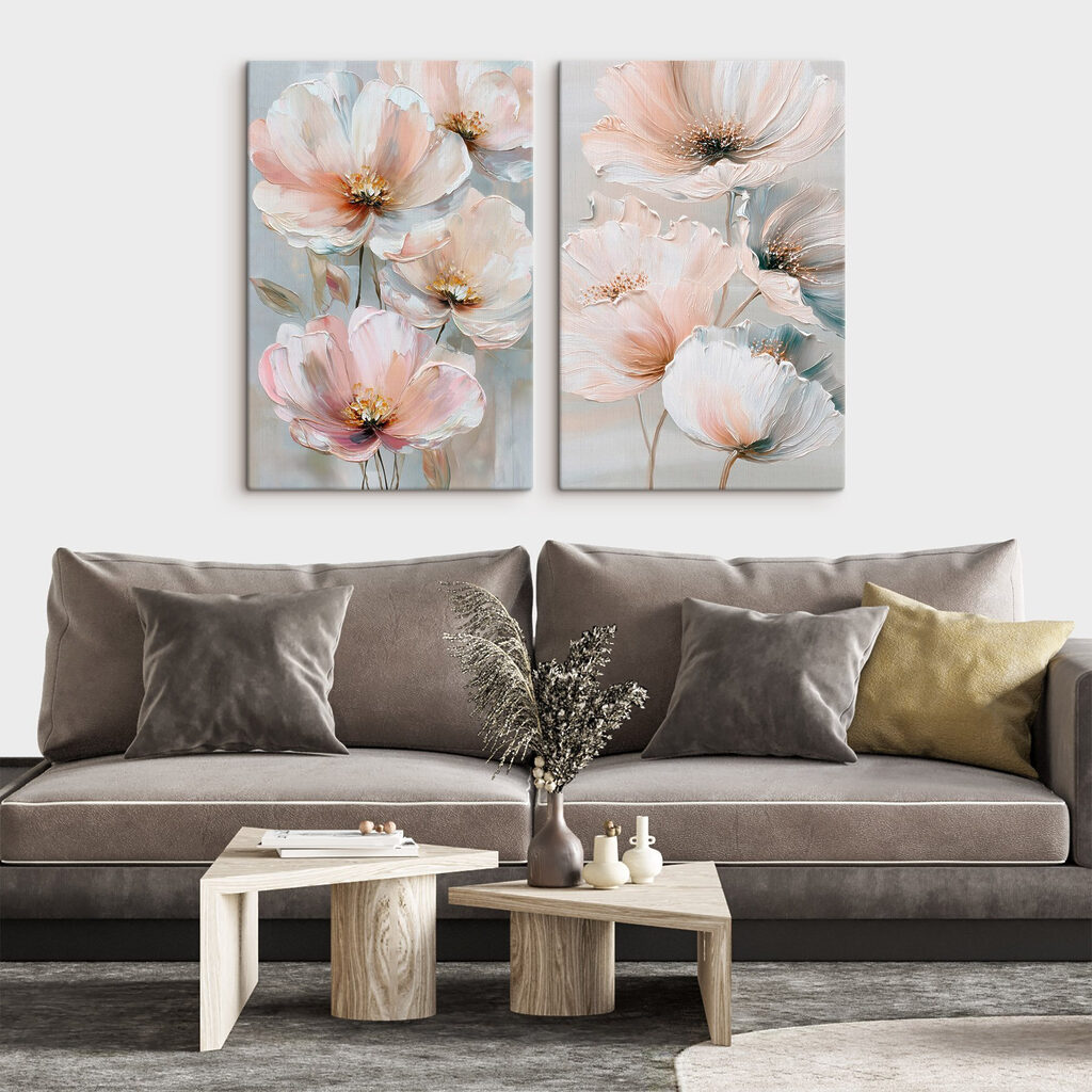 Delicate blooms in soft pastel hues