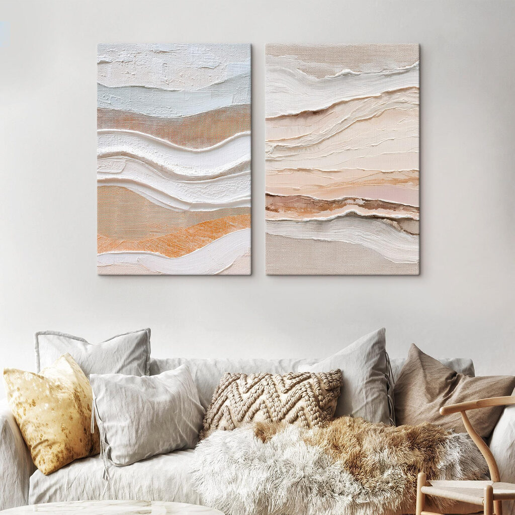 Soft waves of earthy tones blend