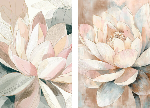 Delicate blossoms in soft hues