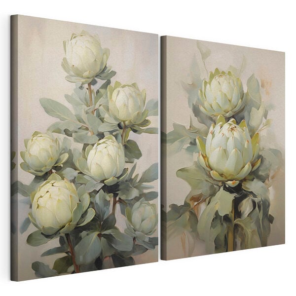 Painting of flowers on a plant