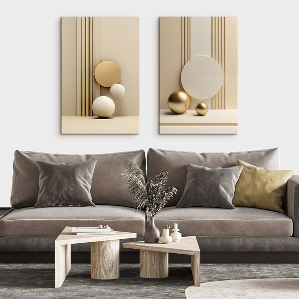 Dynamic shapes in neutral tones