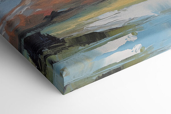 Painting of mountains and water