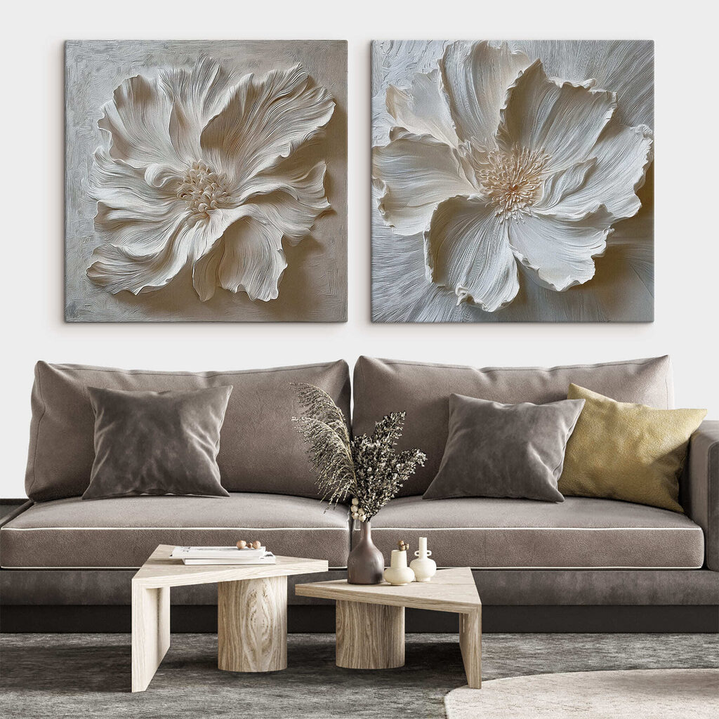 Elegant floral art in soft tones