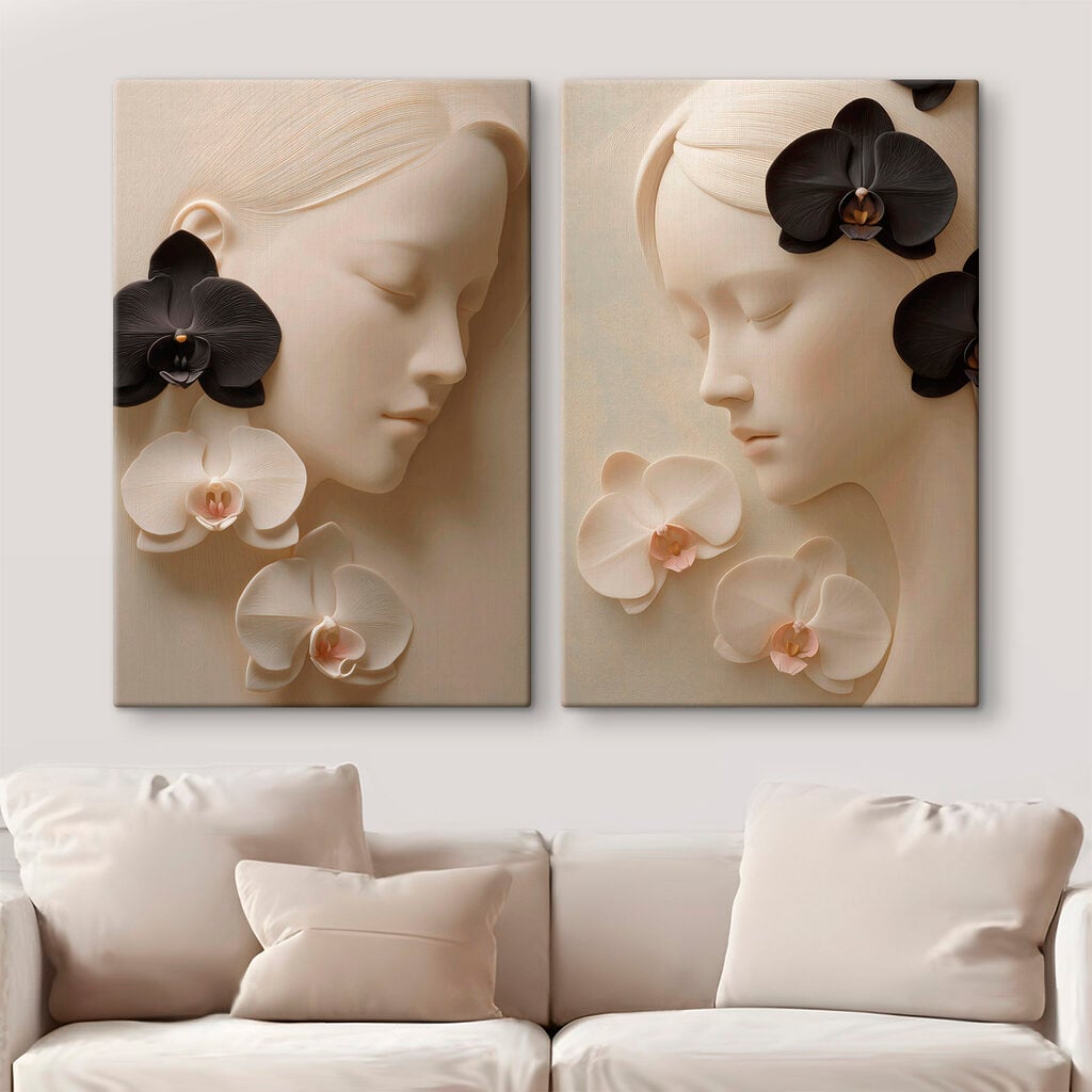Collage of a woman's face with flowers